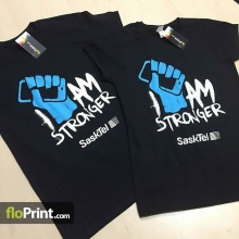 Great shirts for a great cause. FloPrint supports anti-bullying! #printlocal #yqr #regina #sasktel #iamstronger