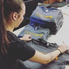 Amber & Tim, printing up a storm today. Check out our website for our latest t-shirt printing special. #canada #customtshirtscanada #customapparel #apparel #tshirtprinting #regina #yqr #saskatchewan #buzzin