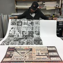 @bigdaddycoop checking out an interesting set of large format prints from earlier today.